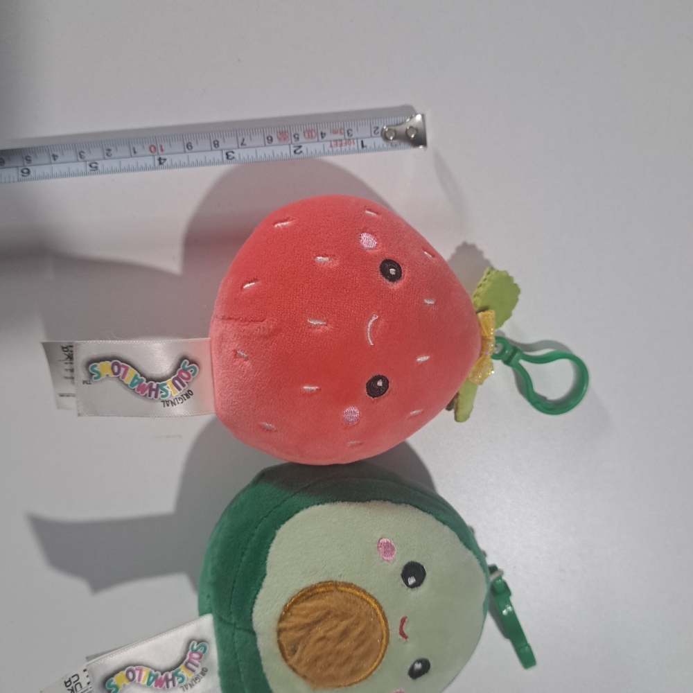 Squishmallows Red Strawberry and Green Avocado Plush Duo